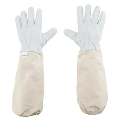 Abbildung von KINGLAKE imkerhandschuhe aus Ziegenleder,Imker Handschuhe Herren Damen,Stichfeste imkereibedarf,Imker zubehör Für 50CM Mit Belüfteten Ärmeln
