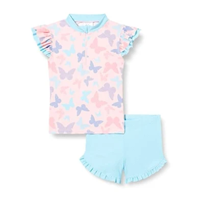 Abbildung von Playshoes Unisex Kinder Uv schutz Bade set Zweiteilig Schwimmshirt Badeshorts Badebekleidung, Schmetterlinge, 110 116 EU