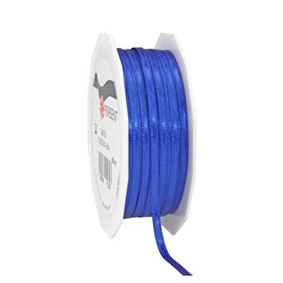 Abbildung von PRÄSENT C.E. Pattberg Satin Royalblau, 50 m Satinband zum Einpacken von Geschenken, 3 mm Breite, Geschenkband Dekorieren &amp; Basteln, Dekoband, Anlass