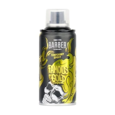 Abbildung von BARBER MARMARA Friseur Color Haarspray Famous Gold 150ml Haar Farb Spray zum Verkleiden &amp; Schminken für Karneval, Fasching, Halloween Motto Party Haarfarbe Auswaschbar Hair