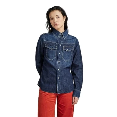 Abbildung von G Star SLIM Shirt Hemdbluse, Damen, Größe: XS, Worn in deep sea