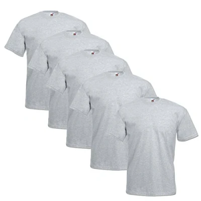 Abbildung von Fruit of the Loom Original T Rundhals Shirt F140 5er Pack Gr. XXL, Heather Grey
