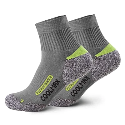 Abbildung von Piarini 2 Paar Coolmax Wandersocken Trekking Socken Funktionssocken kurz grau 43 46