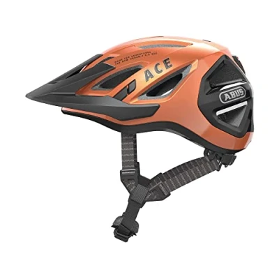 Abbildung von ABUS Stadthelm Urban I 3.0 ACE sportlicher Fahrradhelm mit LED Rücklicht, verlängertem Schirm und Magnetverschluss für Damen Herren Braun Metallic, Größe L