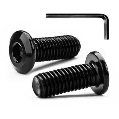 Abbildung von 20 Sätze M4 x 20mm Flachkopfschrauben Flachkopf Innensechskantschrauben, A2 V2A Edelstahl Schwarzes Oxid, Sechskantschrauben für Möbel, Möbelschrauben,mit Hex Key