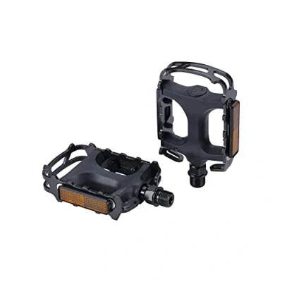 Abbildung von BBB Cycling Citybike Pedale Flach 9/16&quot; mit Reflektoren Aluminium Anti Rutsch Classic Look für Urban Bicycles Mount &amp; Go BPD 15, Schwarz