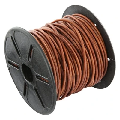 Abbildung von AURORIS 10m Rolle Lederband rund Ø 2mm antik hellbraun