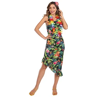 Abbildung von (PKT) (9908711) Adult Ladies Black Hawaii Dress Costume (UK 10 12)