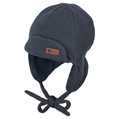 Abbildung von Sterntaler Baby Jungen Mütze Fliegermütze Streifen, Blau, 49