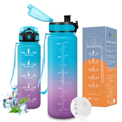 Abbildung von Vikaster Water bottle, Trinkflasche 500ml, Fahrrad, Kohlensäure Geeignet, Sportflasche für Kinder, Schule, Fitness, Outdoor