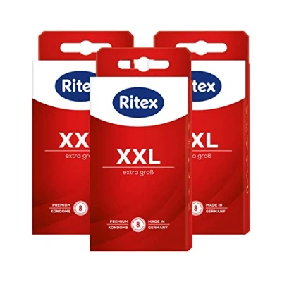 Abbildung von Ritex XXL Kondome extra gross mit mehr Platz für besonders große Größen, 24 8 Stück (3er Pack) Made in Germany