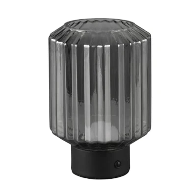 Abbildung von Reality Leuchten LED Akku Tischleuchte Lord R57761154, Metall Schwarz matt, Glas Smoke, inkl. 1.5 Watt LED, 4 fach Touch