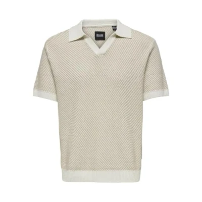 Abbildung von Only &amp; Sons Onsadrian LIFE Resort Poloshirt, Herren, Größe: Large, Silver lining