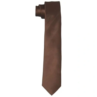 Abbildung von DonDon Krawatten für Herren handgefertigt Seiden Look 6 cm Krawatte Dunkelbraun