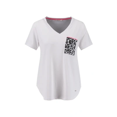 Abbildung von Key Largo WT CAT Vneck Tshirt print, Damen, Größe: Large, White