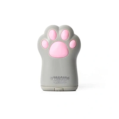 Abbildung von Legami Bleistiftspitzer Mit Behälter, Miau, 4,5x7 cm, Kunststoff, Doppelloch für Standard und Jumbo Bleistifte, Klappbarer Deckel, Spänebehälter, Spiegel Auf Der Rückseite