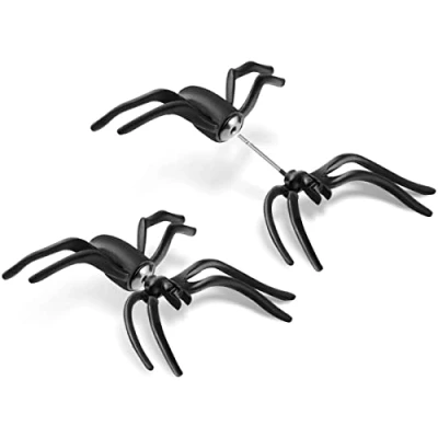 Abbildung von 2x Spinnenohrring Spinnen Ohrstecker Ohrring Spinne Spider Piercing als Accessoire zum Karneval Fasching Halloween