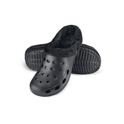 Abbildung von ESTRO Herren Winter Hausschuhe Damen Gefüttert Gartenschuhe Gartenclogs A01 (36, Schwarz)