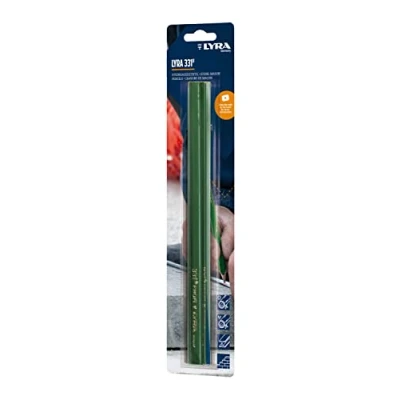 Abbildung von LYRA L4318004, Steinhauerstift 331® oval 30cm lang, Bleistift in Profi Ausführung, ideal für Markierungen auf Stein / Beton, 3 Stück im Blister