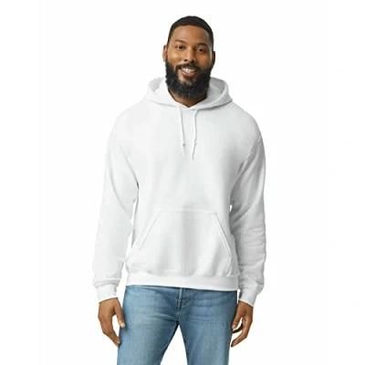 Abbildung von Gildan Herren Kapuzensweatshirt aus Fleece, Stil G18500 T Shirt, Weiß, XL