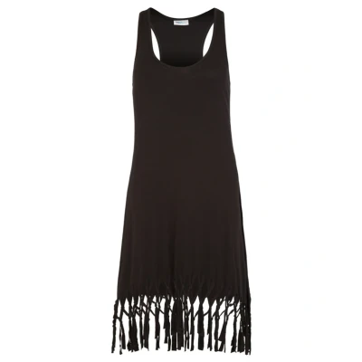 Abbildung von Beach TIME Longshirt MIT Fransen Strandaccessoire, Damen, Größe: 48/50, Schwarz