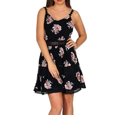 Abbildung von ONLY Damen Kleid Karmen Anne Sommerkleid mit Blumenprint 15177478 Night Sky 38