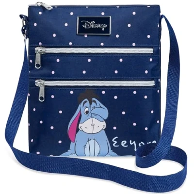Abbildung von Disney Stitch Handtasche Mädchen &amp; Teenager, Umhängetasche mit Verstellbarem Gurt (Marine Blau Eeyore)