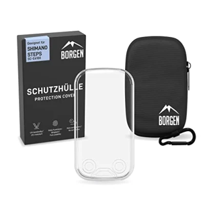 Abbildung von Borgen E Bike Displayschutz geeignet für Shimano Steps SC 6100 Display Transparent und wasserdicht Stoß Kratzschutz