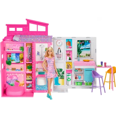 Abbildung von Barbie Spielset mit Puppe Getaway House