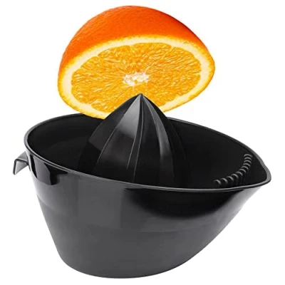 Abbildung von Vilde Zitronenpresse Zitruspresse Fruchtsaftpresse manuell handbetrieben für große Früchte Grapefruits Orangen schwarz mit Ausguss Griff