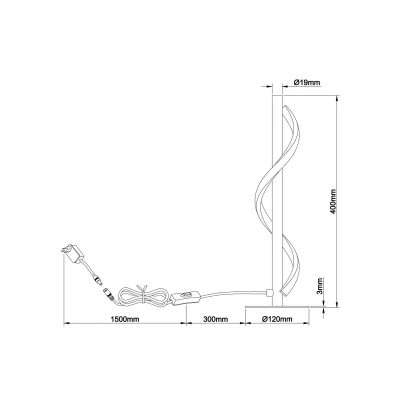 Abbildung von Brilliant LED Tischleuchte »Eunice«, 40 x 12 cm, 700 lm, 4000 K, Metall, matt schwarz