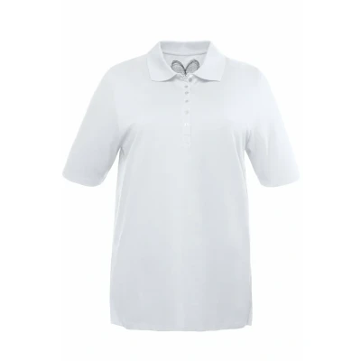 Abbildung von Ulla Popken Poloshirt, Damen, Größe: 58/60, Schneeweiß