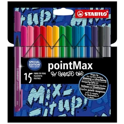 Abbildung von Filzschreiber STABILO pointMax 15er Pack Snooze One Edition mit 15 verschiedenen Farben