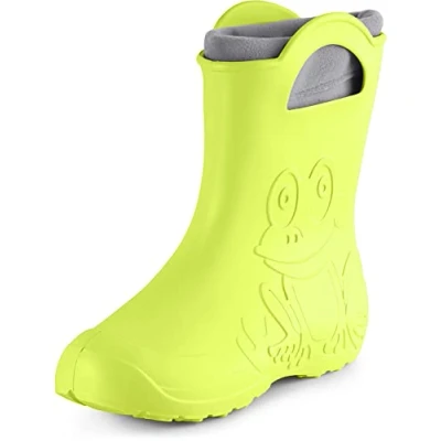 Abbildung von Ladeheid Damen federleichte Eva Gummistiefel Winter Regenschuhe gefüttert LA CA 12 (Limone, 38/39 EU)