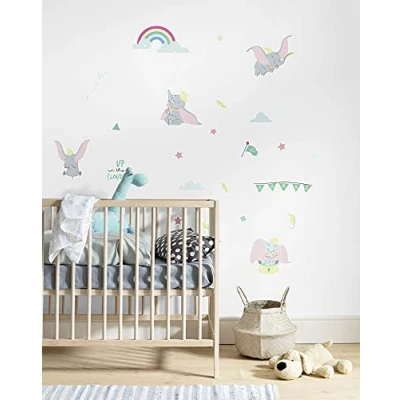 Abbildung von Komar Disney Wandtattoo Dumbo Daydream 50 x 70 cm (Breite Höhe) 26 Teile Deco Sticker, Wandaufkleber, Wandsticker, Wanddeko, Kinderzimmer 14101h