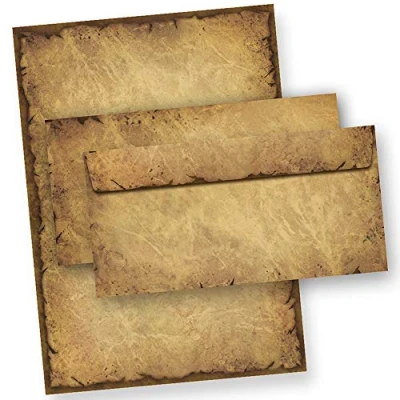 Abbildung von CASANOVA Briefpapier mit Umschlag Vintage 25 Sets Papier beidseitig A4 alt retro Mittelalter antik nostalgisch