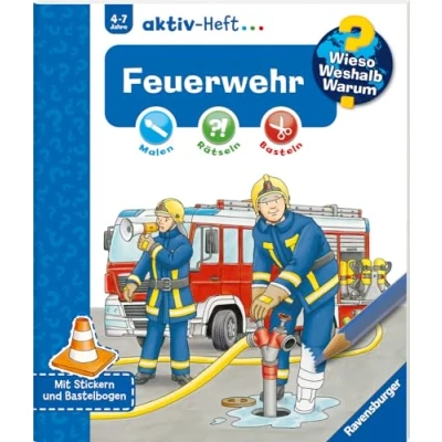 Abbildung von Wieso? Weshalb? Warum? aktiv Heft: Feuerwehr: Malen, Rätseln, Basteln. Mit Stickern und Bastelbogen