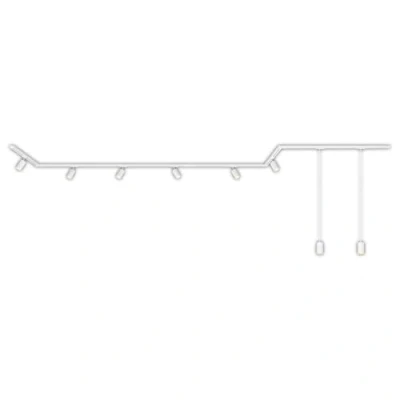 Abbildung von BRILONER Schienensystem Rail Komplettset, 6x GU10 Spots schwenkbar, 2x Pendel, Cap Form/Stairs Form, Lichtschienensystem Decke, Strahler Schiene, Deckenlampe, Spotlight, 5,25m, Weiß
