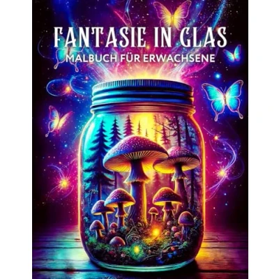Abbildung von Fantasie in Glas Malbuch für Erwachsene: Verspielte Designs mit verzauberten Welten Gläsern, Schneekugeln, Trinkgläsern, Kristallkugeln und vielem mehr zur Entspannung
