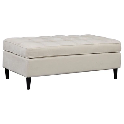 Abbildung von Dorel Home Hocker "LINDHUS, Breite 120 cm" Knopfsteppung, individuell zu kombinieren, Cord und Chenille-Bezug
