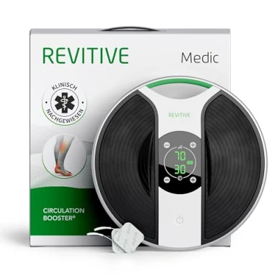 Abbildung von Revitive Medic Durchblutungs Stimulator Bekämpft hartnäckige Bein Schmerzen und Schwellungen Reduziert Krämpfe Verbessert aktiv die Durchblutung Medikamentenfrei Klinisch nachgewiesen(1er Pack)