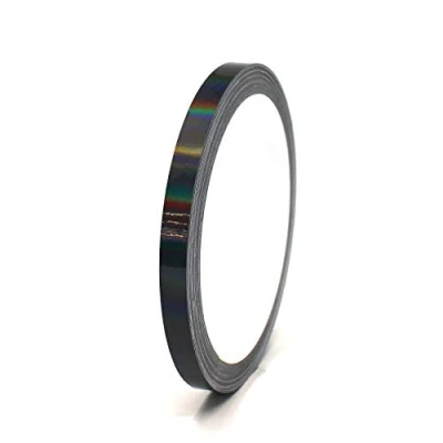 Abbildung von (0,79/m) 10 Meter Hologramm Zierstreifen Basteln Möbel Auto Motorrad Modellbau Deko Dekorstreifen Klebestreifen selbstklebend DIY (Hologramm Schwarz, 6mm Breite)
