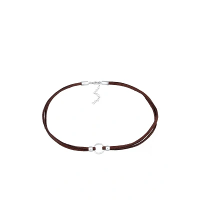 Abbildung von Elli Basic Choker Circle Halskette, Damen, Größe: 36, Silber