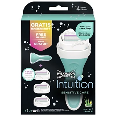 Abbildung von Wilkinson Sword Intuition Sensitive Care Vorteilspack Damen Rasierer mit 3 Ersatzklingen