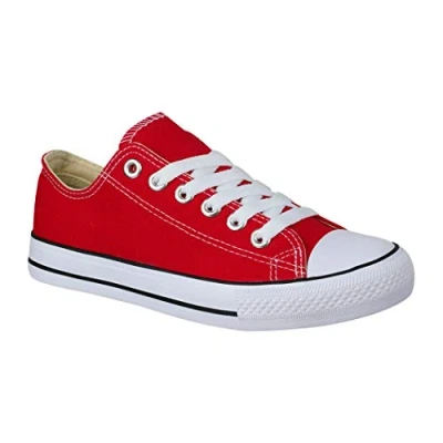 Abbildung von Elara Unisex Sneaker Textil Turnschuh Low top Chunkyrayan B YD3230 Rot 38