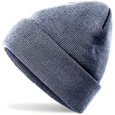 Abbildung von HatStar Wintermütze Damen Beanie Mütze Herren Feinstrick für Frauen Männer Unisex Cuffed Hats Weich &amp; Warm (Heather Navy)