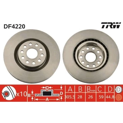 Abbildung von TRW DF4220 Bremsscheibe 305,5 28 10 108 Belüftet lackiert LANCIA: Thesis