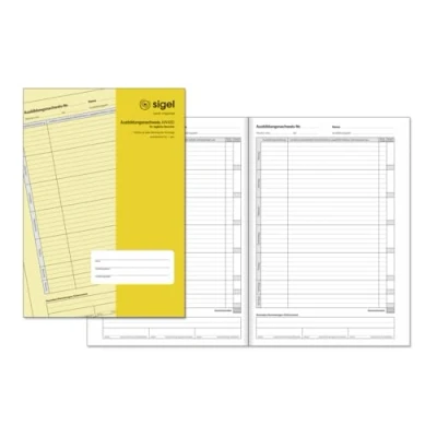 Abbildung von SIGEL AW480 Ausbildungsnachweisheft / Berichtsheft für tägliche Eintragungen, DIN A4, 28 Blatt 56 Seiten, 1 Woche im Überblick auf Seite, ausreichend Jahr