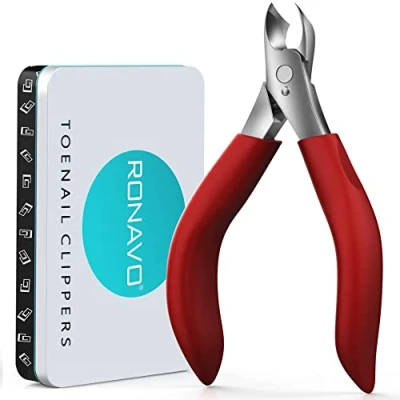 Abbildung von RONAVO Nagelzangen für Fußnägel Profi Fussnagelzange Orthopädische Nagelschere aus Edelstahl Dicke und Durch Pilzbefall Eingewachsene Fingernägel Ledertasche, Sicher zu Speichern