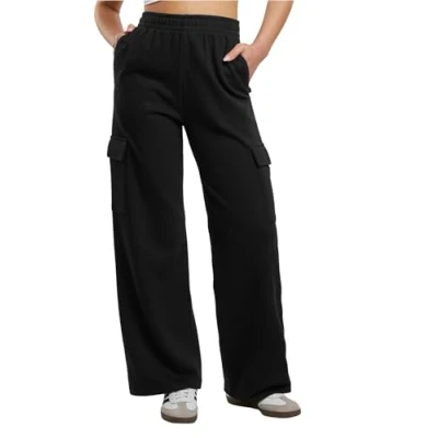 Abbildung von Urban Classics Baggy Terry Cargohose, Damen, Größe: Large, Black